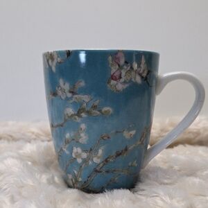 Van Gogh Elegant Blossom Ceramic Mug in Blue and White